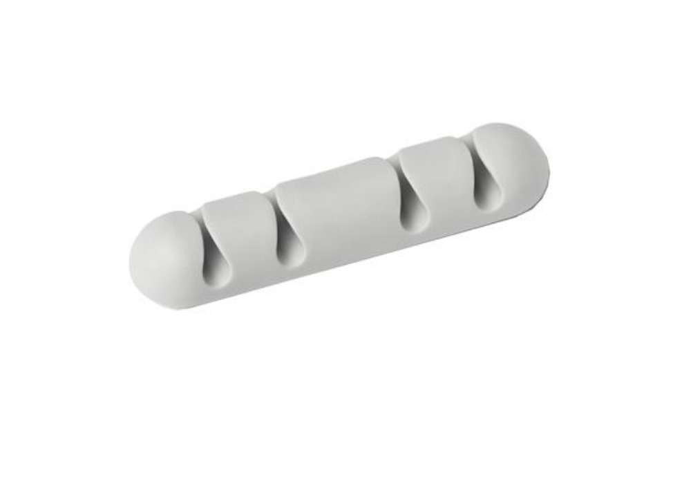 Immagine di Clip Cavoline? fermacavi - adesiva - per 4 cavi - grigio - Durable - conf. 2 pezzi