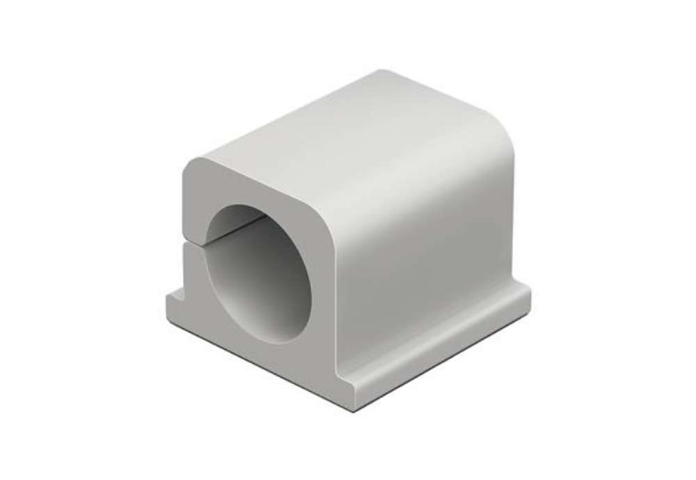 Immagine di Clip Cavoline? PRO fermacavi - adesiva - per 2 cavi - grigio - Durable - conf. 4 pezzi