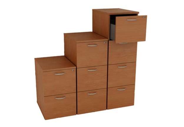 Immagine di Classificatore - 4 cassetti - 49 x 55 x 141,5 cm - noce chiaro