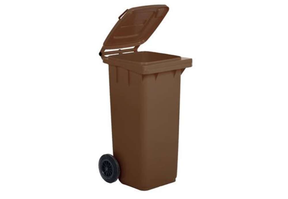 Immagine di Bidone carrellato - 48x55x93 cm - 120 L - marrone - Mobil Plastic