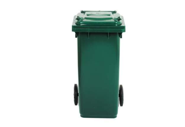 Immagine di Bidone carrellato - 58x73x107 cm - 240 L - verde scuro - Mobil Plastic