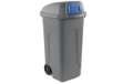 Immagine di Bidone mobile Push - con coperchio - 49x54x95 cm - 100 L - grigio/blu - Mobil Plastic