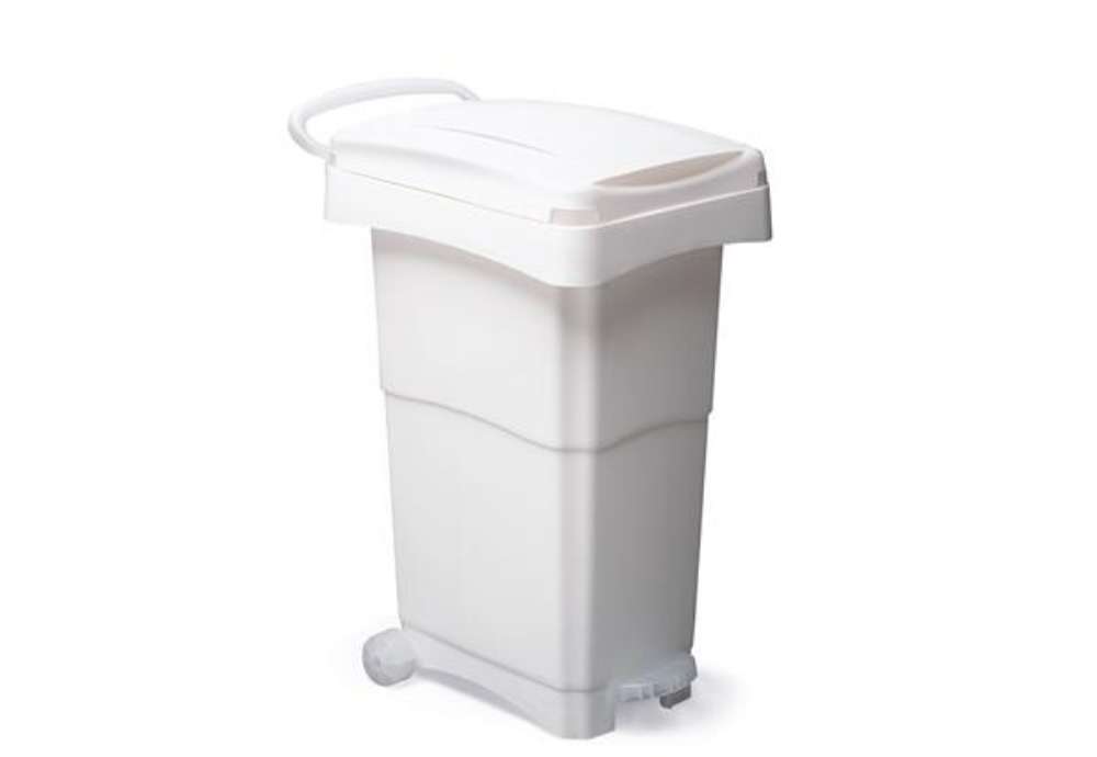Immagine di Bidone mobile a pedale - 40x65x81 cm - 80 L - PPL - bianco - Mobil Plastic