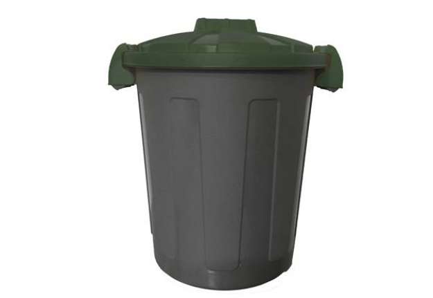 Immagine di Contenitore portarifiuti Dusty - diametro 36 cm - altezza 45 cm - 25 L - coperchio verde - Mobil Pla
