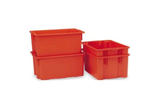 Immagine di Contenitore a cassa aragosta - HDPE - 63x44x34 cm - 65 L - arancio - Mobil Plastic
