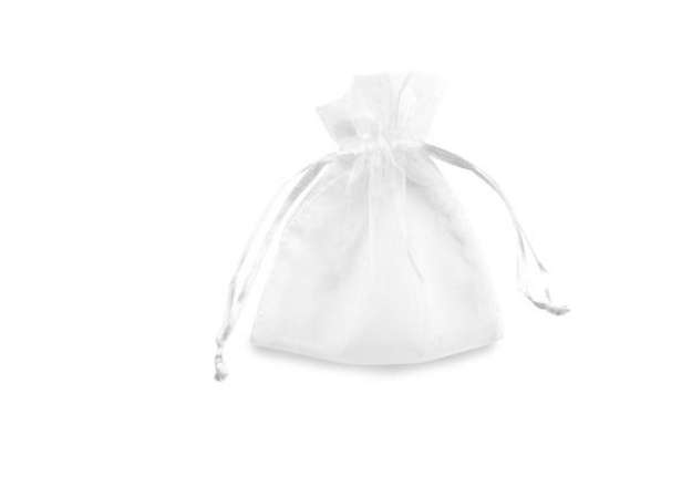 Immagine di Sacchetti bomboniera Milly - 8,5 x 10 cm - organza - bianco - PNP - conf. 20 pezzi