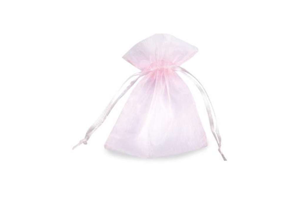 Immagine di Sacchetti bomboniera Milly - 8,5 x 10 cm - organza - rosa - PNP - conf. 20 pezzi