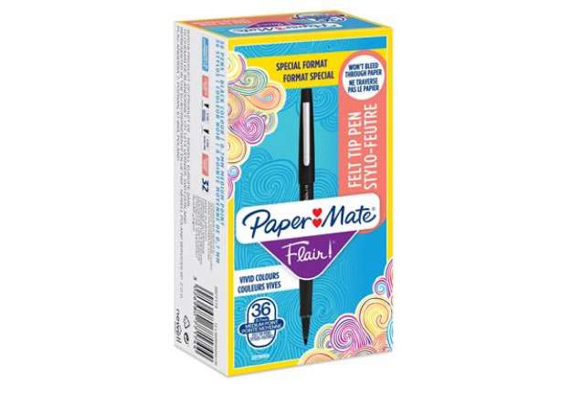Immagine di Pennarello Flair Nylon - punta feltro - 1,10mm - nero - Papermate - conf. 30 + 6 pezzi