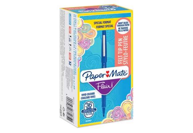 Immagine di Pennarello Flair Nylon - punta feltro - 1,10mm - blu - Papermate - conf. 30 + 6 pezzi