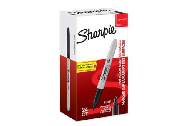 Immagine di Marcatore permanente fine - punta conica 1,0 mm - nero - Sharpie - value pack 20 + 4 pezzi