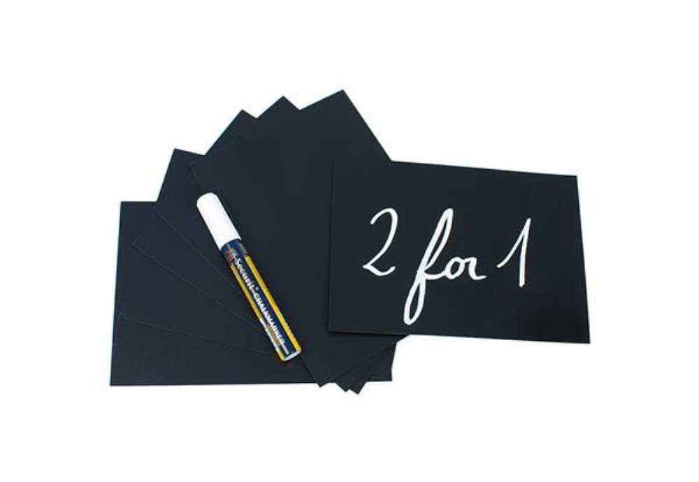 Immagine di Targhette - 10,5 x 15 cm (A6) - nero - Securit - set 20 pezzi