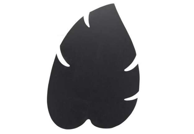 Immagine di Lavagna Silhouette da parete - 43,8 x 29,6 cm - forma foglia - nero - Securit