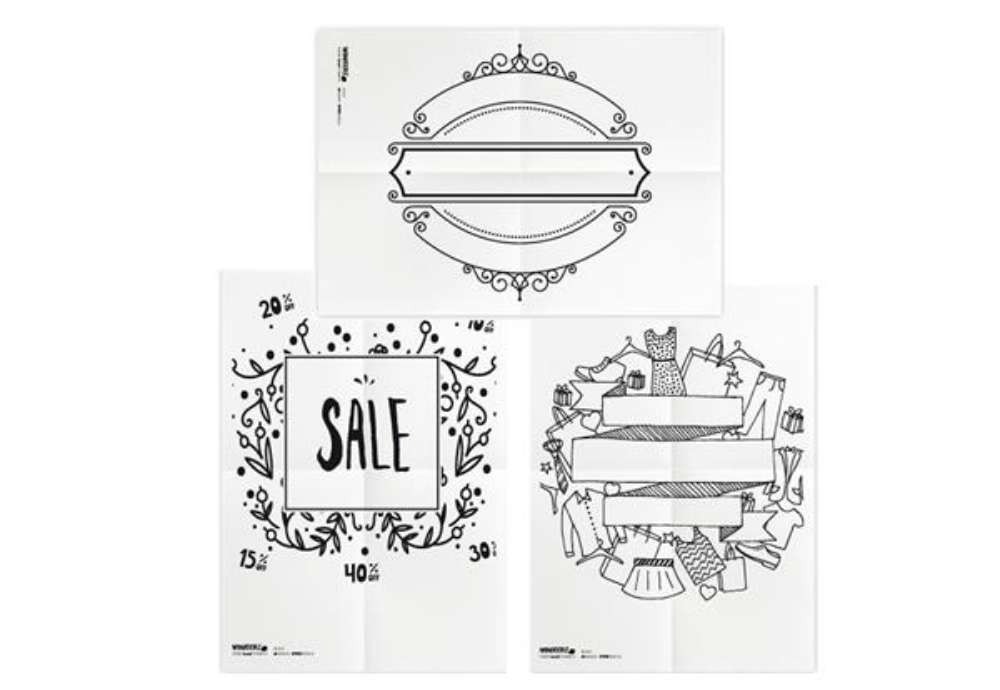 Immagine di Stencil - foglio A2 - 'SCONTI' - Securit - set 3 pezzi