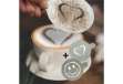Immagine di Stencil per caffè - 10 x 12,4 x 0,1 cm - forma cuore e smile - Securit - set 2 pezzi