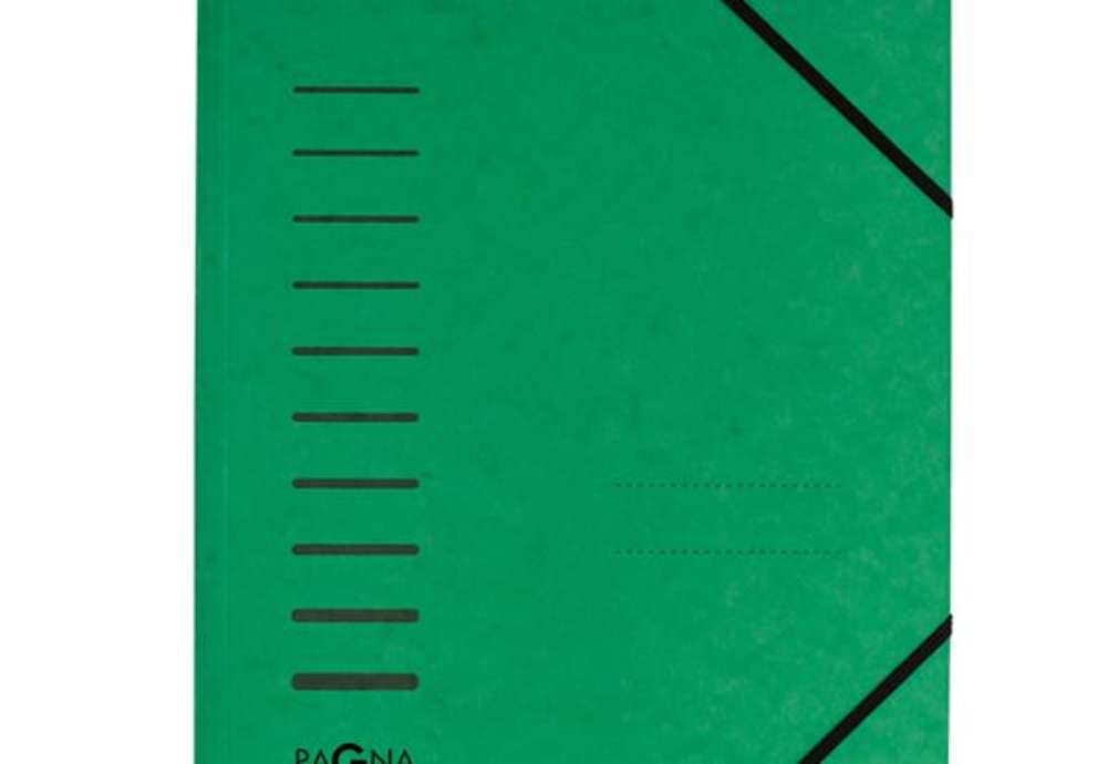 Immagine di Cartella con elastico angolare - A4 - dorso variabile - cartoncino - verde - Pagna