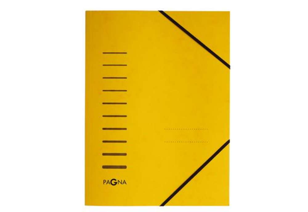 Immagine di Cartella con elastico angolare - A4 - dorso variabile - cartoncino - giallo - Pagna