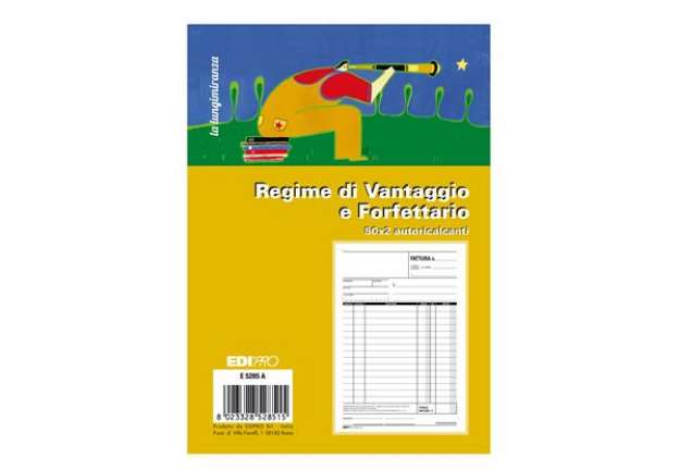 Immagine di Blocco fattura contribuenti min/forfett. - 22x14,8 - 50x2 fogli autoric. - E5285A - EdiPro