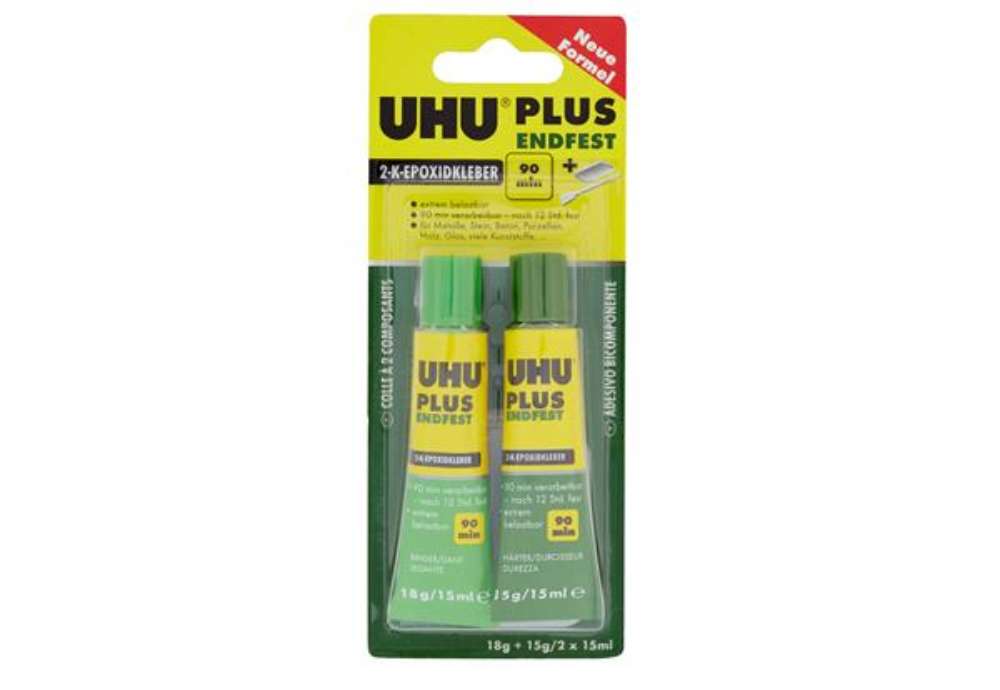 Immagine di Colla bicomponente Plus 90 min - 30 ml (2x15ml) - trasparente - UHU
