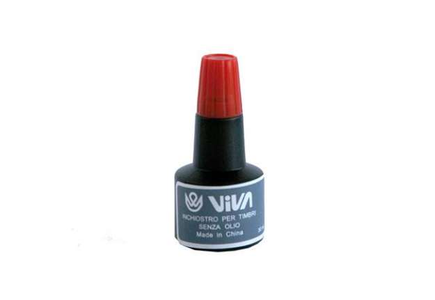 Immagine di Inchiostro per cuscinetti - a base alcool - 30 gr - rosso - Viva