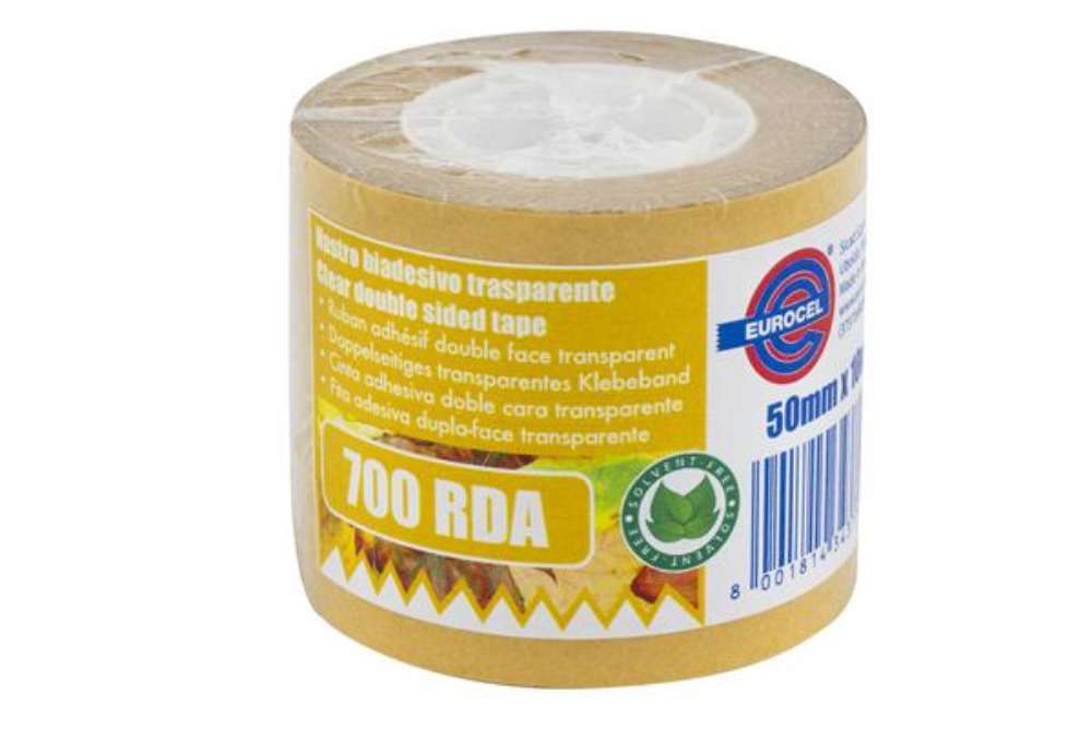 Immagine di Nastro biadesivo 700RDA - confezionato singolarmente - 50 mm x 10 m - trasparente - Eurocel