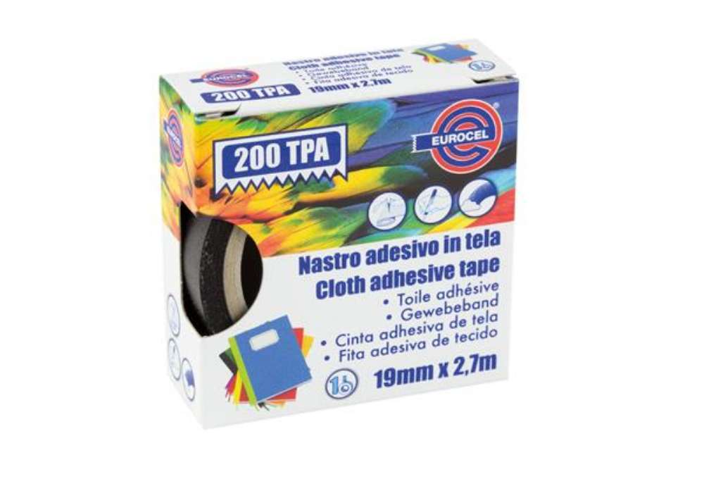 Immagine di Nastro adesivo telato TPA 200 - 19 mm x 2,7 m - tela plastificata - bianco - Eurocel