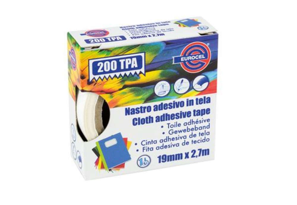 Immagine di Nastro adesivo telato TPA 200 - 19 mm x 2,7 m - tela plastificata - rosso - Eurocel