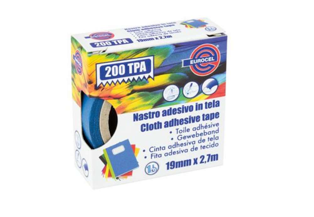 Immagine di Nastro adesivo telato TPA 200 - 19 mm x 2,7 m - tela plastificata - blu - Eurocel