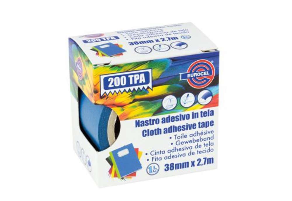Immagine di Nastro adesivo telato TPA 200 - 38 mm x 2,7 m - tela plastificata - blu - Eurocel