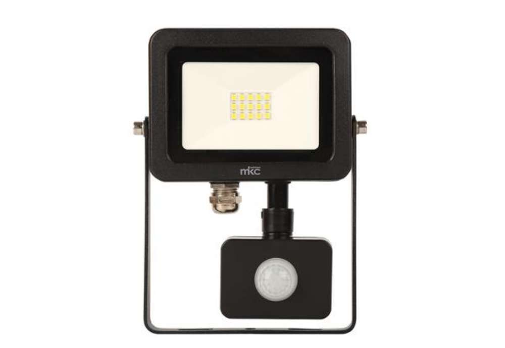Immagine di Faro Led - con sensore di movimento - 20 W - 14,3 x 21,5 x 3,7 cm - 4000K - luce bianca fredda - MKC