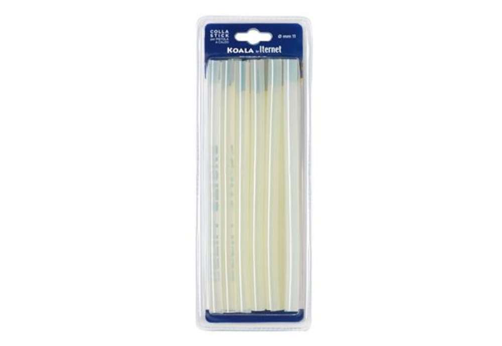 Immagine di Colla termofusibile - in stick - lunghezza 20 cm - diametro 1,1 cm - Iternet - blister da 12 refill