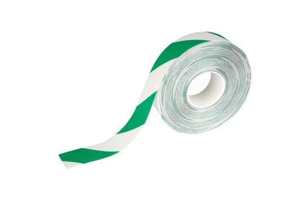 Immagine di Nastro adesivo DURALINESTRONG 50/07 1726 - permanente - 5 cm x 30 m - verde/bianco - Durable
