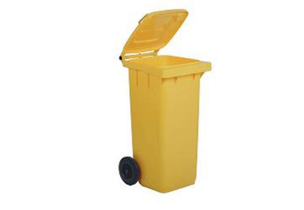 Immagine di Bidone carrellato - 48x55x93 cm - 120 L - giallo - Mobil Plastic