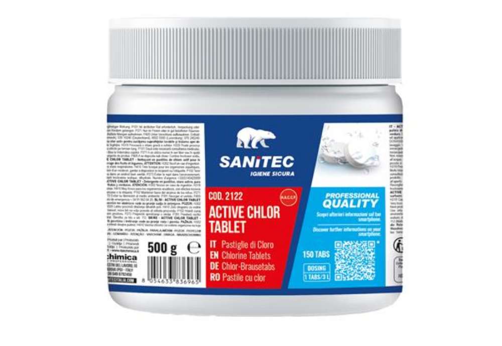 Immagine di Pastiglie cloro Active Chlor - 500 gr - Sanitec - conf. 150 pezzi
