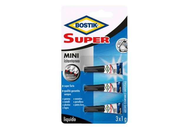 Immagine di Colla istantanea universale - Super Mini blister - 3 x 1 gr - trasparente - Bostik