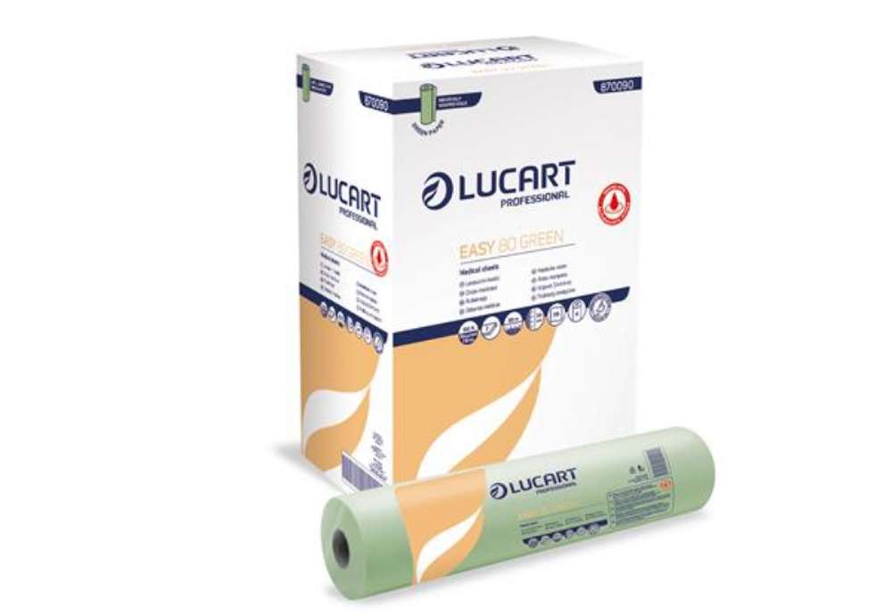 Immagine di Lenzuolino medico Easy 80 Green - diametro 14,3 cm - 59 cm x 80 mt - Lucart