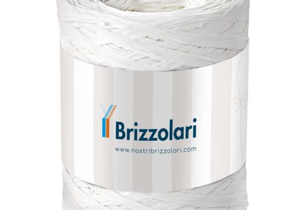 Immagine di Nastro Rafia sintetica - bianco 01 - 5mmx200mt - Brizzolari