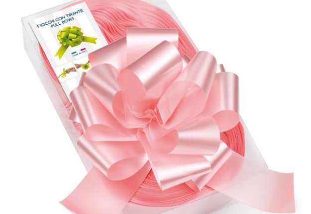 Immagine di Nastri strip 6800 - in polipropilene - rosa baby 05 - per fiocco autocomponibile - 50 mm - diametro
