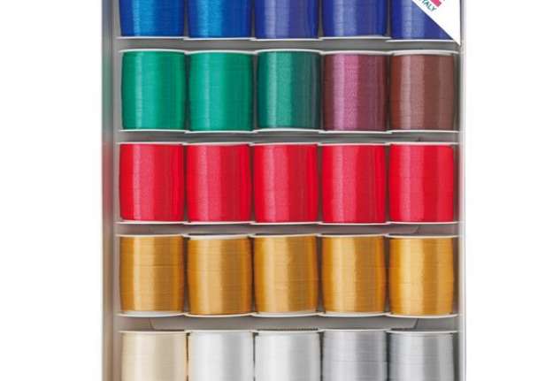 Immagine di Rocche di nastro liscio 6800 -10 mm x 10 mt - colori natalizi assortiti - Brizzolari - conf. 25 pezz