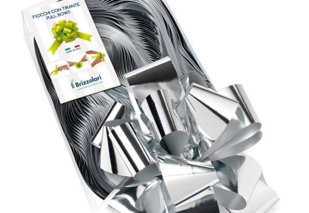 Immagine di Nastro strip metal 6870 - argento 04 - 50 mm - diam. 20 cm - Brizzolari - conf. 30 pezzi