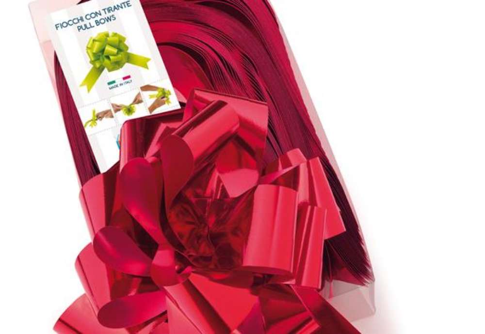 Immagine di Nastro strip metal 6870 - rosso 07 - per fiocco autocomponibile - 50mm - diametro 20cm - Brizzolari
