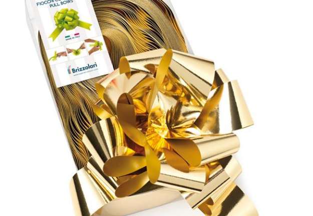 Immagine di Nastro strip metal 6870 - oro 03 - 50 mm - diam. 20 cm - Brizzolari - conf. 30 pezzi