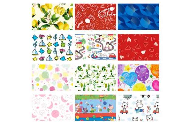 Immagine di Carta regalo - 2 mt x 70 cm - fantasie assortite - Rex Sadoch - espositore 50 rotoli