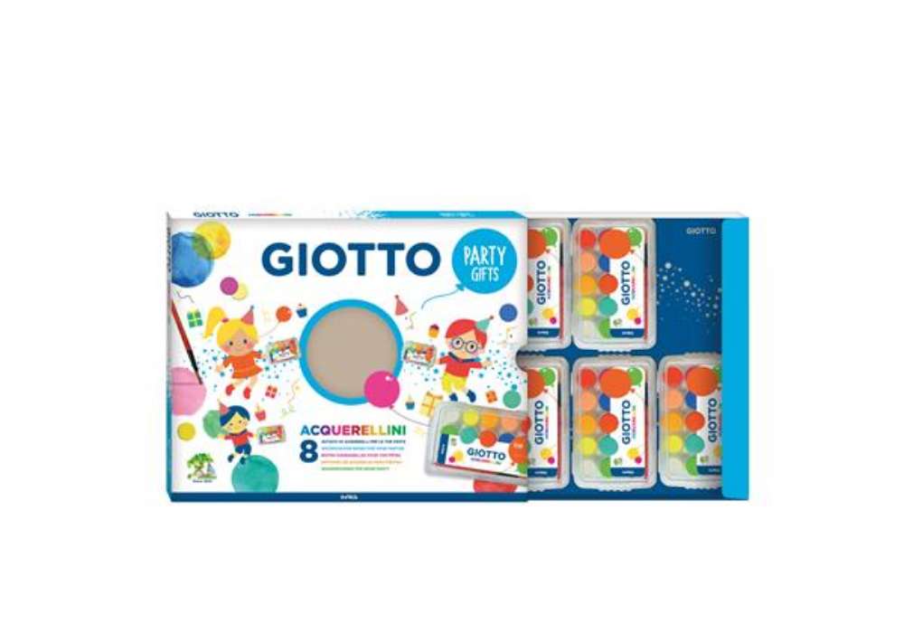 Immagine di Set 8 astucci da 15 acquerellini - party gifts - diametro 15mm - Giotto