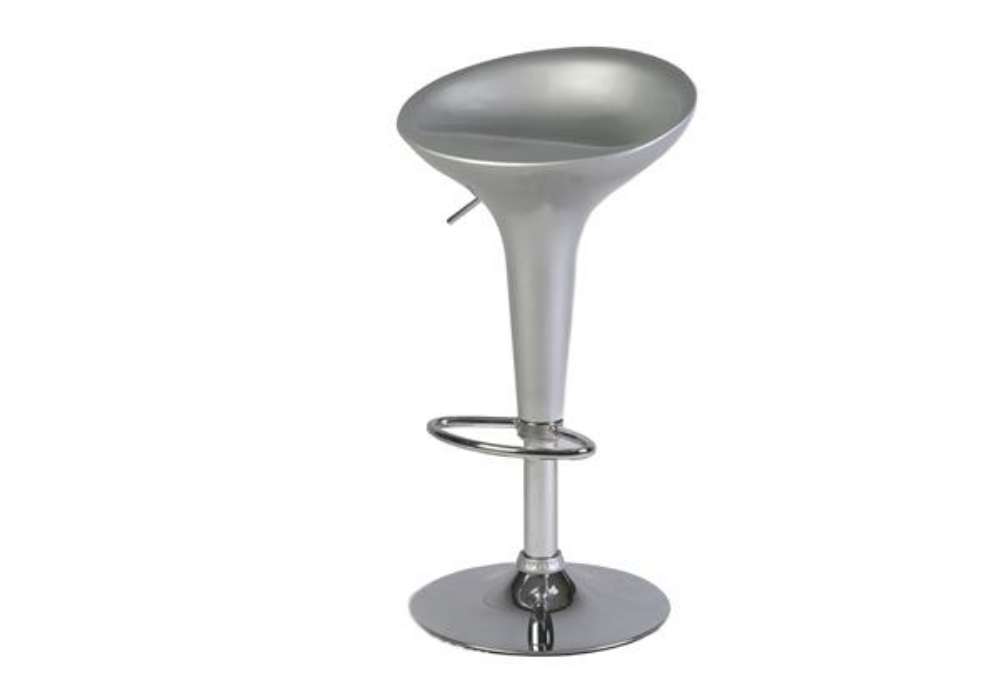 Immagine di Sgabello Bar - in ABS e acciaio - H 55 / 78 cm - grigio - Serena Group