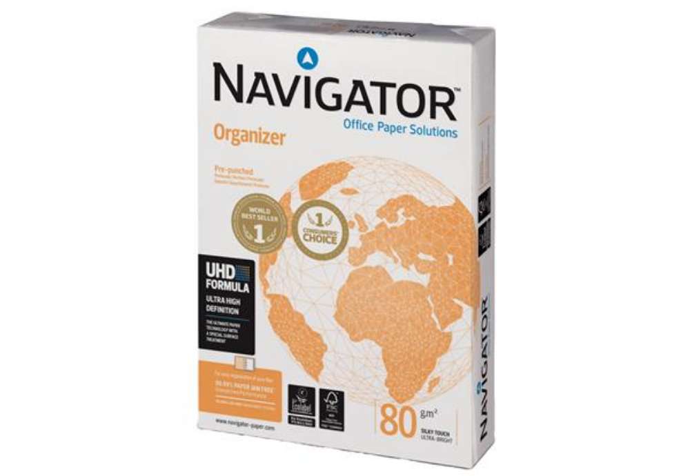 Immagine di Carta Organizer - 4 fori - A4 - 80 gr - Navigator - conf. 500 fogli