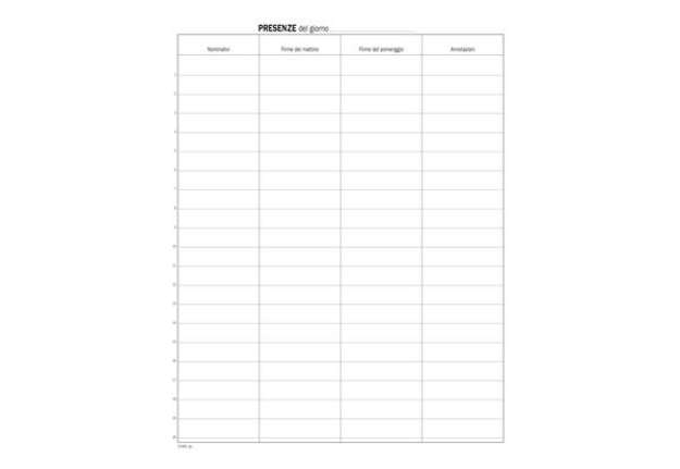 Immagine di Registro firma presenza - 49 pag - 31 x 24,5 cm - DU1338100000 - Data Ufficio
