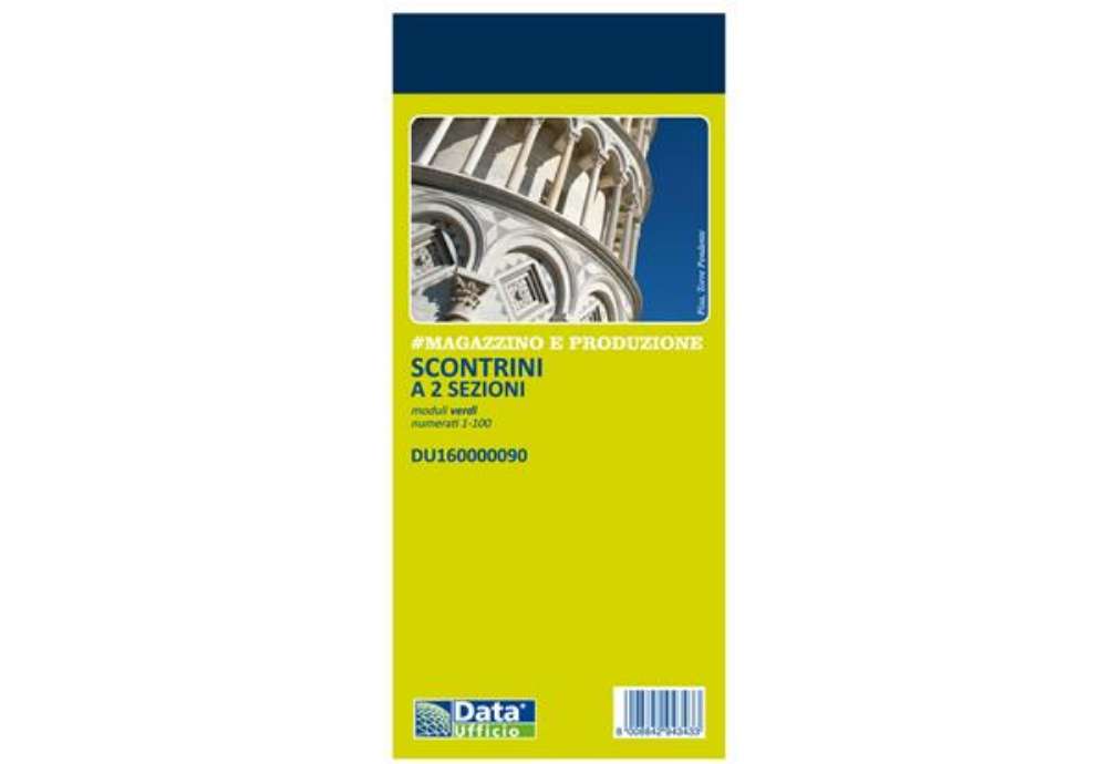 Immagine di Blocco scontrino 2 sezioni - 100 copie numerate - verde - 5,8 x 13 cm - DU160000090 - Data Ufficio