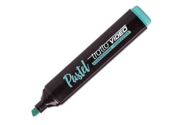 Immagine di Evidenziatore Tratto Video pastel  - punta a scalpello - tratto da 1,0mm-5,0mm - verde menta - Tratt