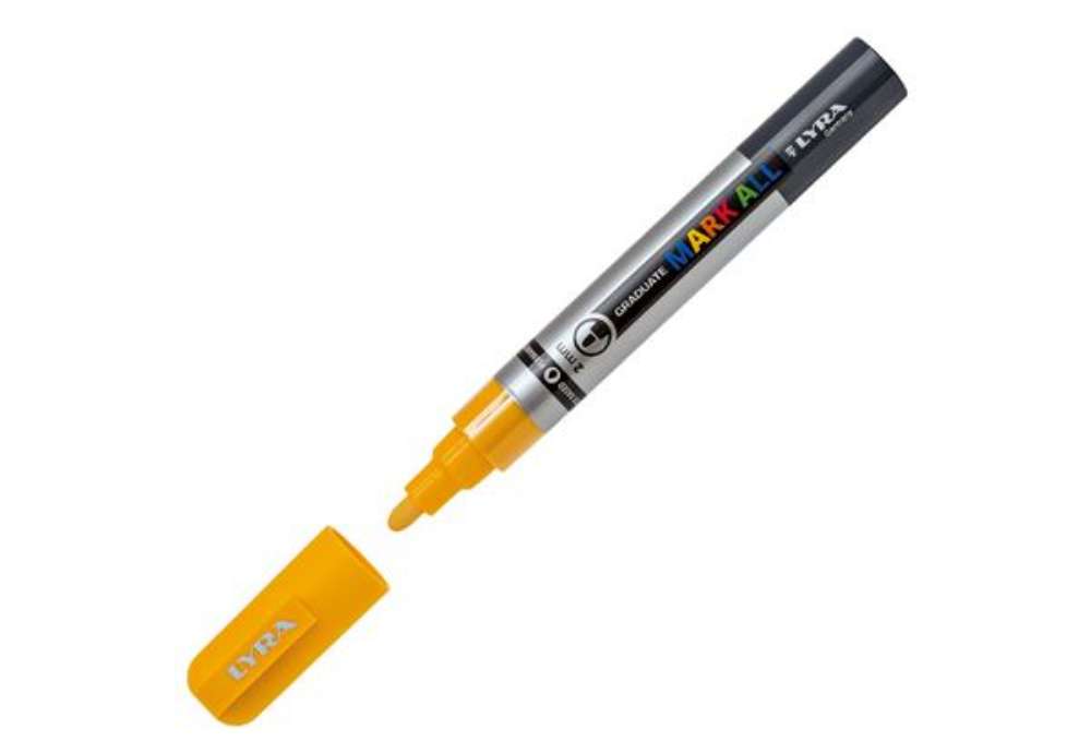 Immagine di Marcatore a base d'acqua Graduate Mark All  - punta tonda 2mm - giallo - Lyra