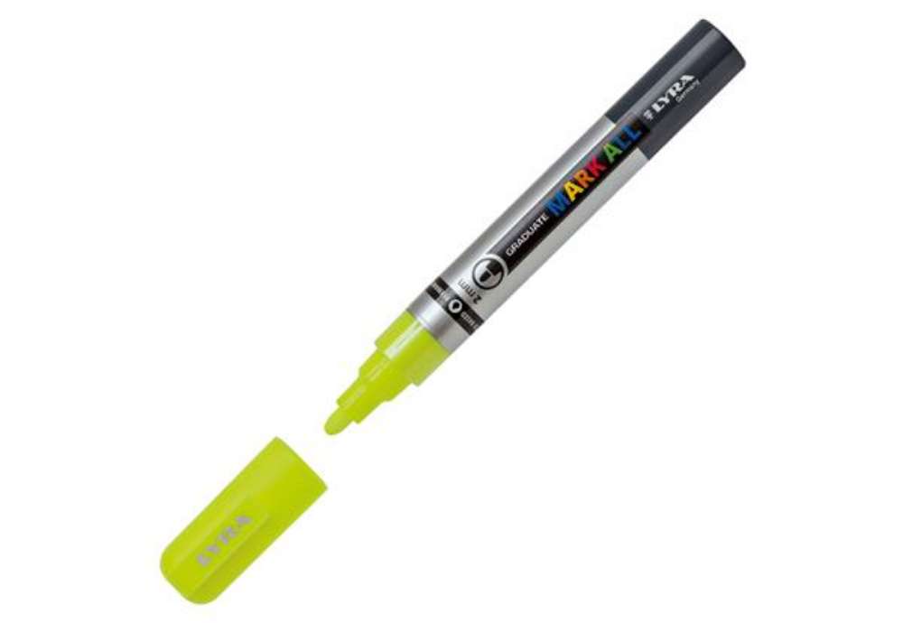 Immagine di Marcatore a base d'acqua Graduate Mark All  - punta tonda 2mm - giallo fluo - Lyra
